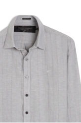 Camisa Linho Stripe Class Silver Gray