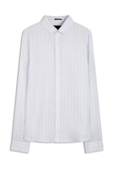 Camisa Linho Stripe Mark Classic Azul Claro