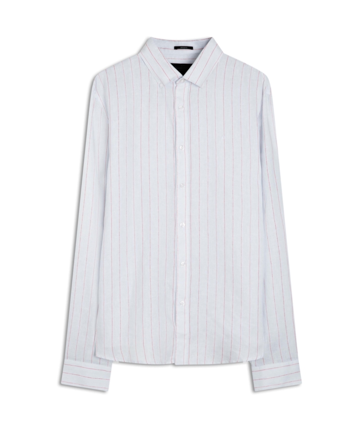 Camisa Linho Stripe Mark Classic Azul Claro