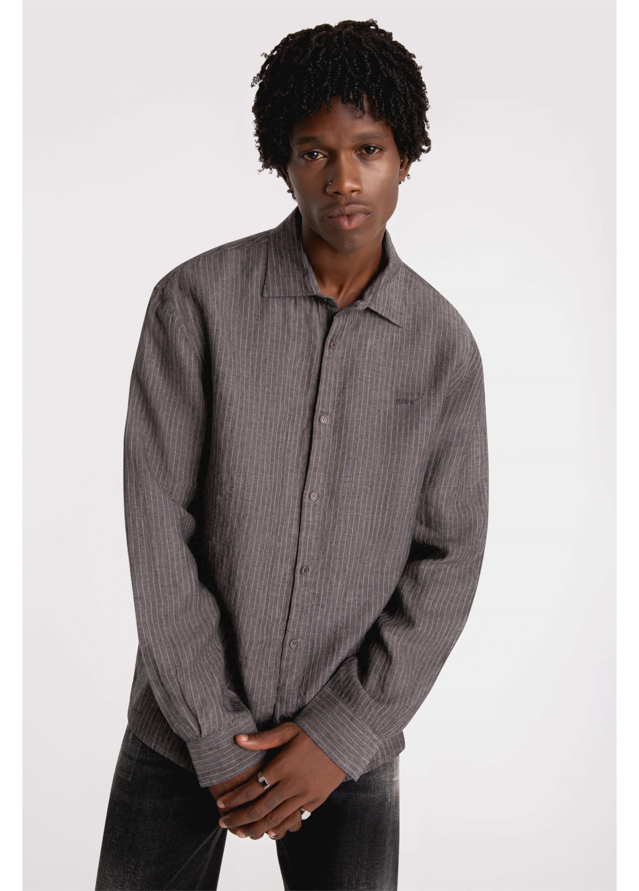 Camisa Linho Suli Stripes Grafite