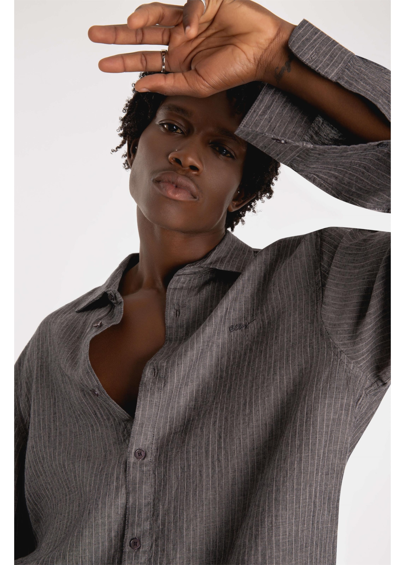 Camisa Linho Suli Stripes Grafite