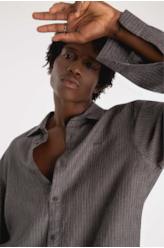 Camisa Linho Suli Stripes Grafite
