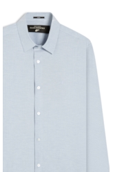 Camisa Micro Xadrez Roma Slim Xangai Azul Pervante