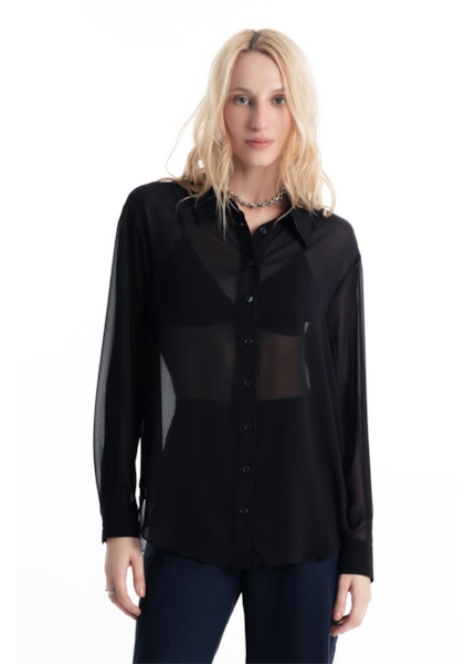 Camisa Microchiffon Classic Preto