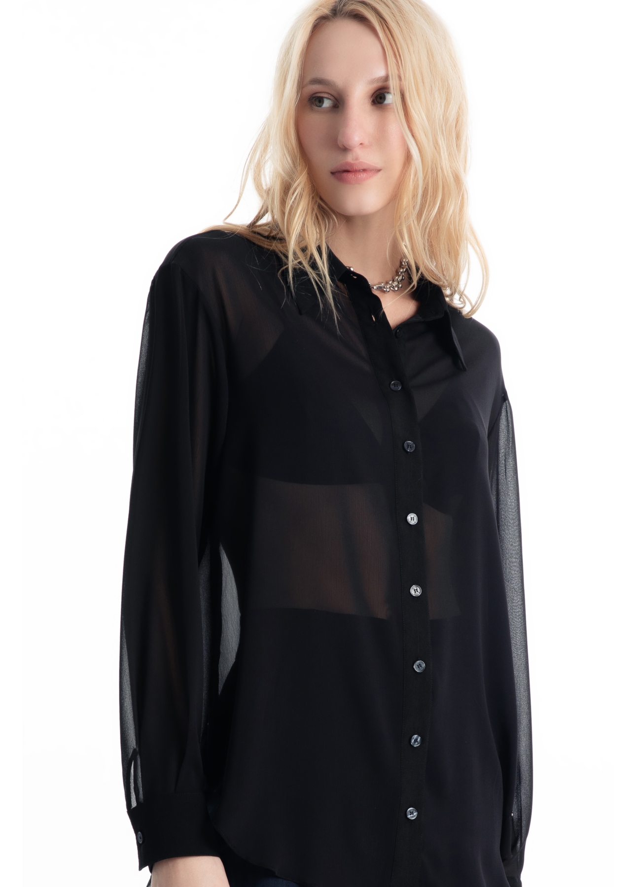 Camisa Microchiffon Classic Preto