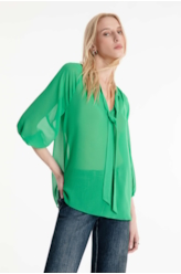 Camisa Microchiffon Ellus Verde Escuro