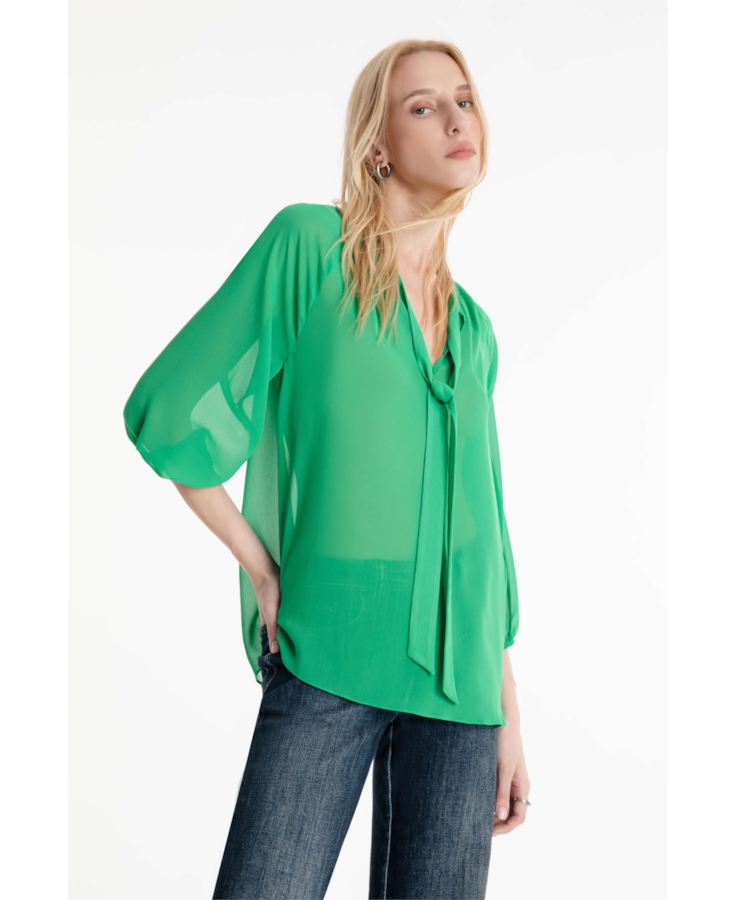 Camisa Microchiffon Ellus Verde Escuro