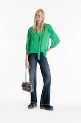 Camisa Microchiffon Ellus Verde Escuro
