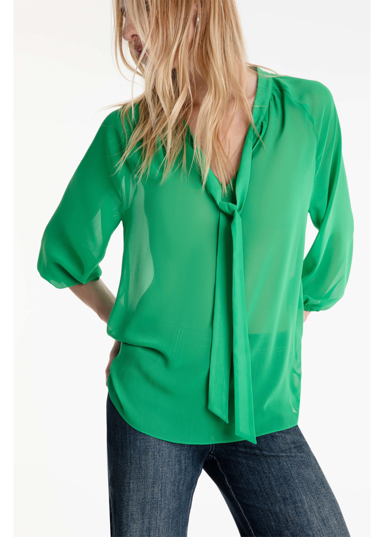 Camisa Microchiffon Ellus Verde Escuro