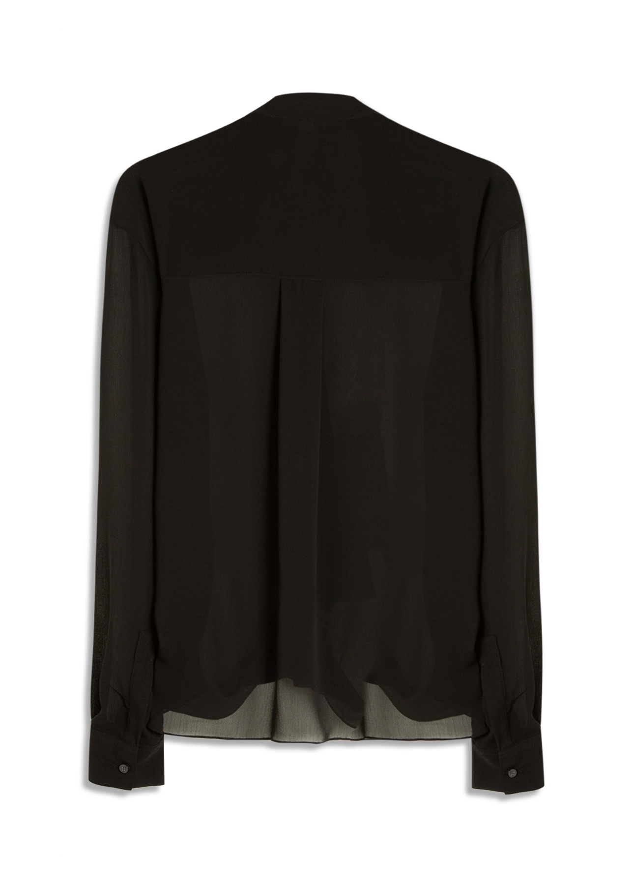 Camisa Microchiffon Lavalliere Neck Preto