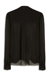Camisa Microchiffon Lavalliere Neck Preto