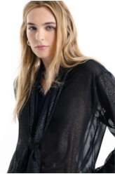 Camisa Microchiffon Lavalliere Preto