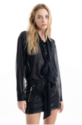 Camisa Microchiffon Lavalliere Preto