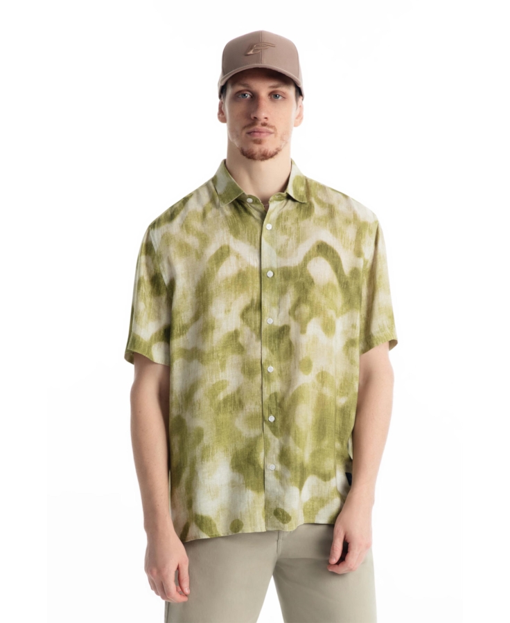 Camisa Modal Blend Ikat Mountain Verde