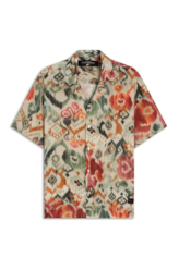 Camisa Modal Linen Ikat Water Bege