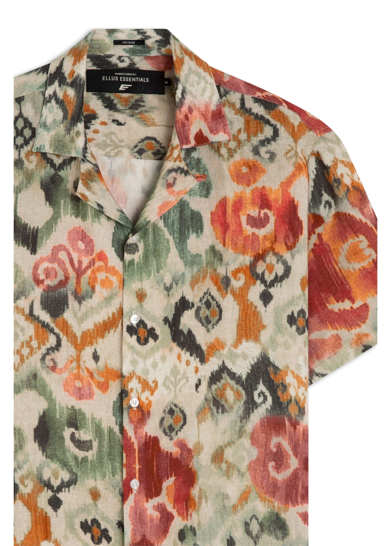 Camisa Modal Linen Ikat Water Bege