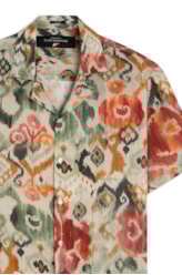 Camisa Modal Linen Ikat Water Bege