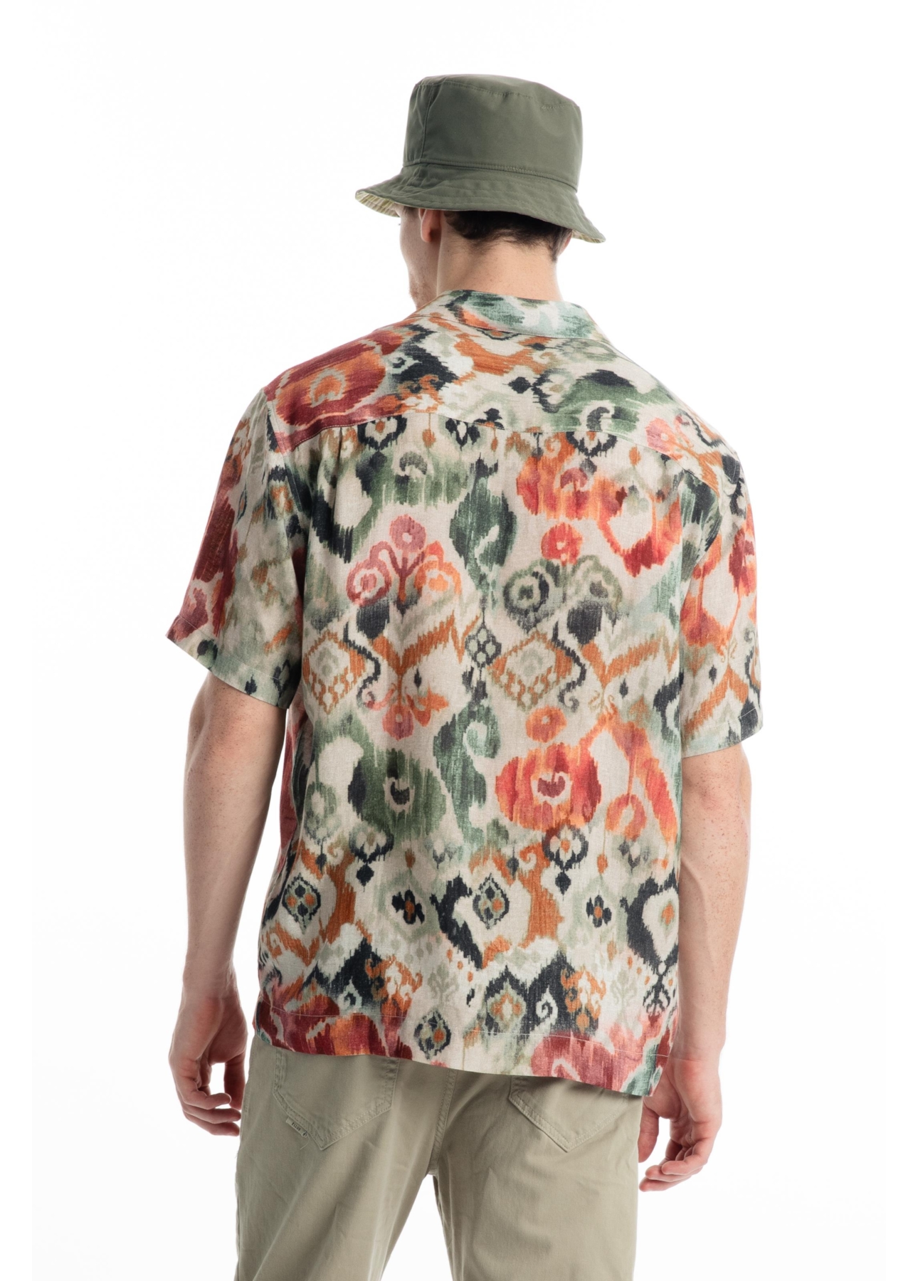 Camisa Modal Linen Ikat Water Bege