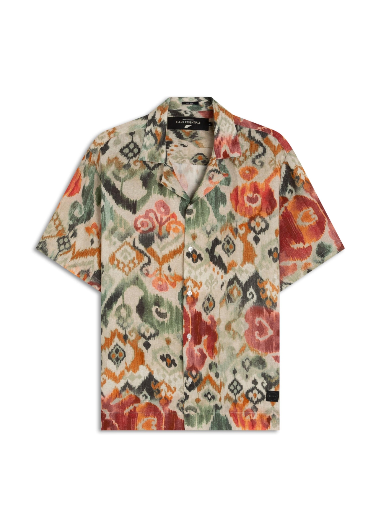 Camisa Modal Linen Ikat Water Bege