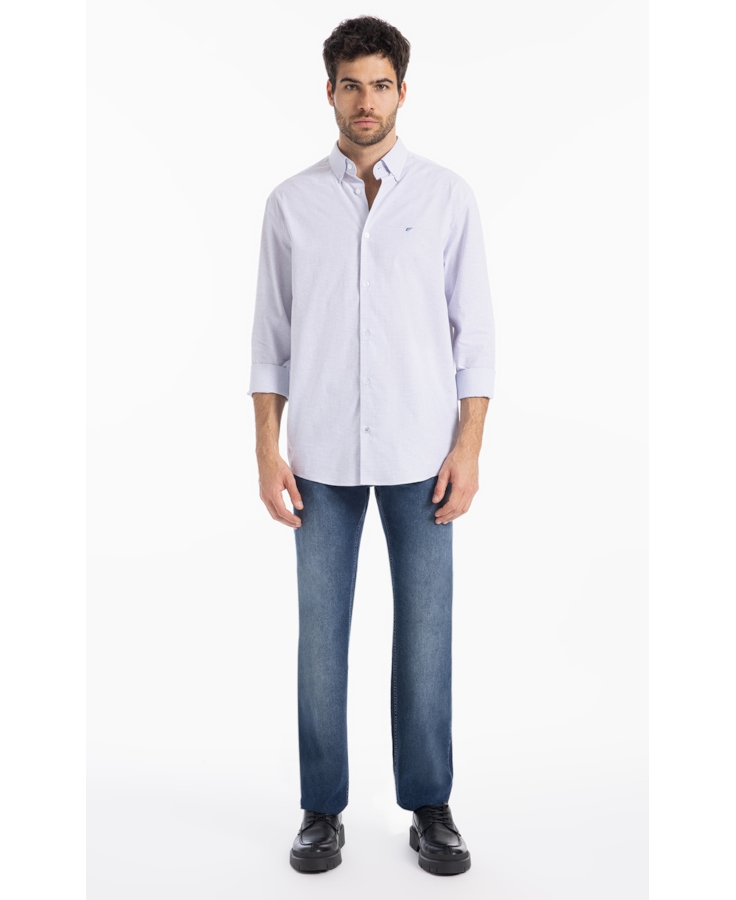Camisa  Modal Slim Azul Claro
