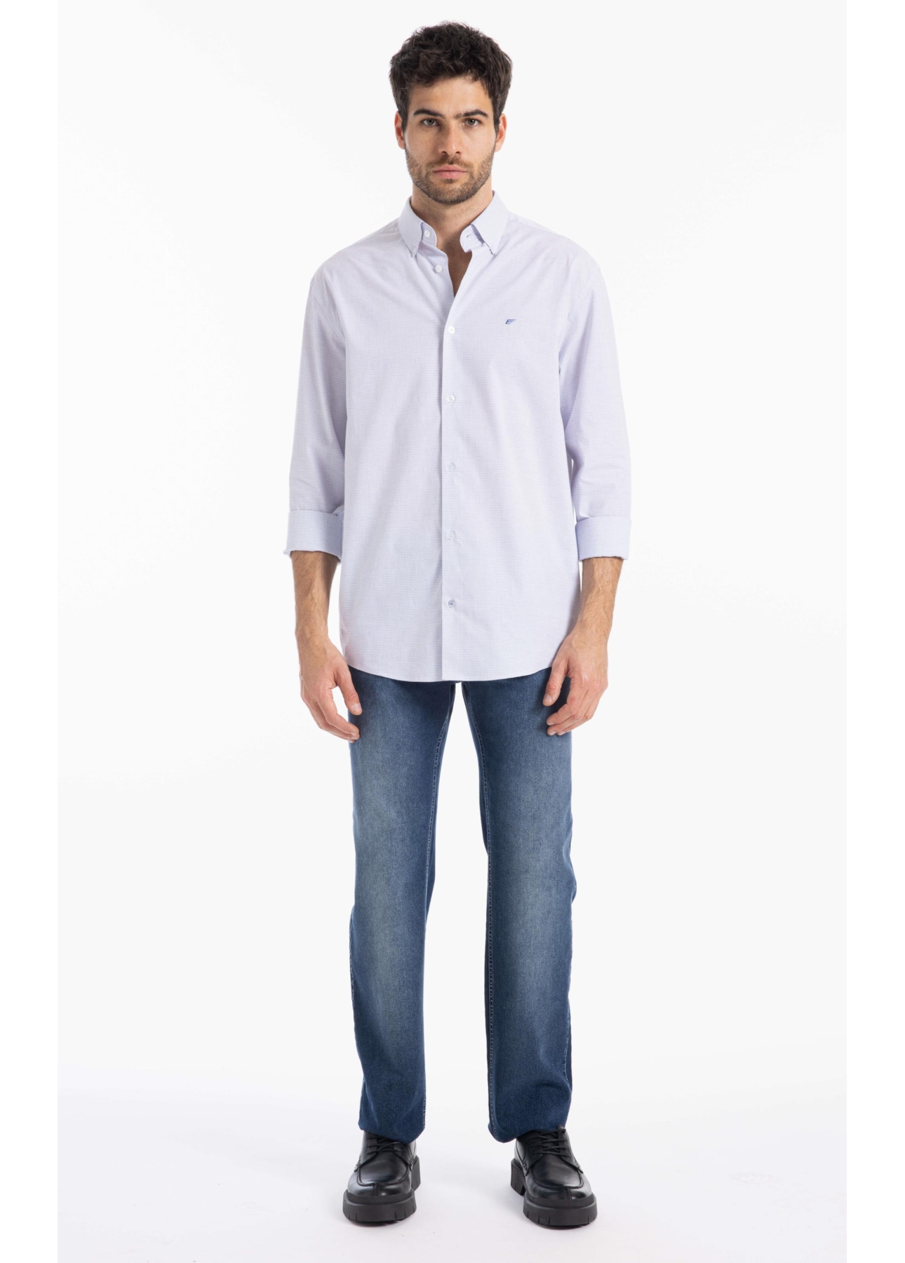 Camisa  Modal Slim Azul Claro