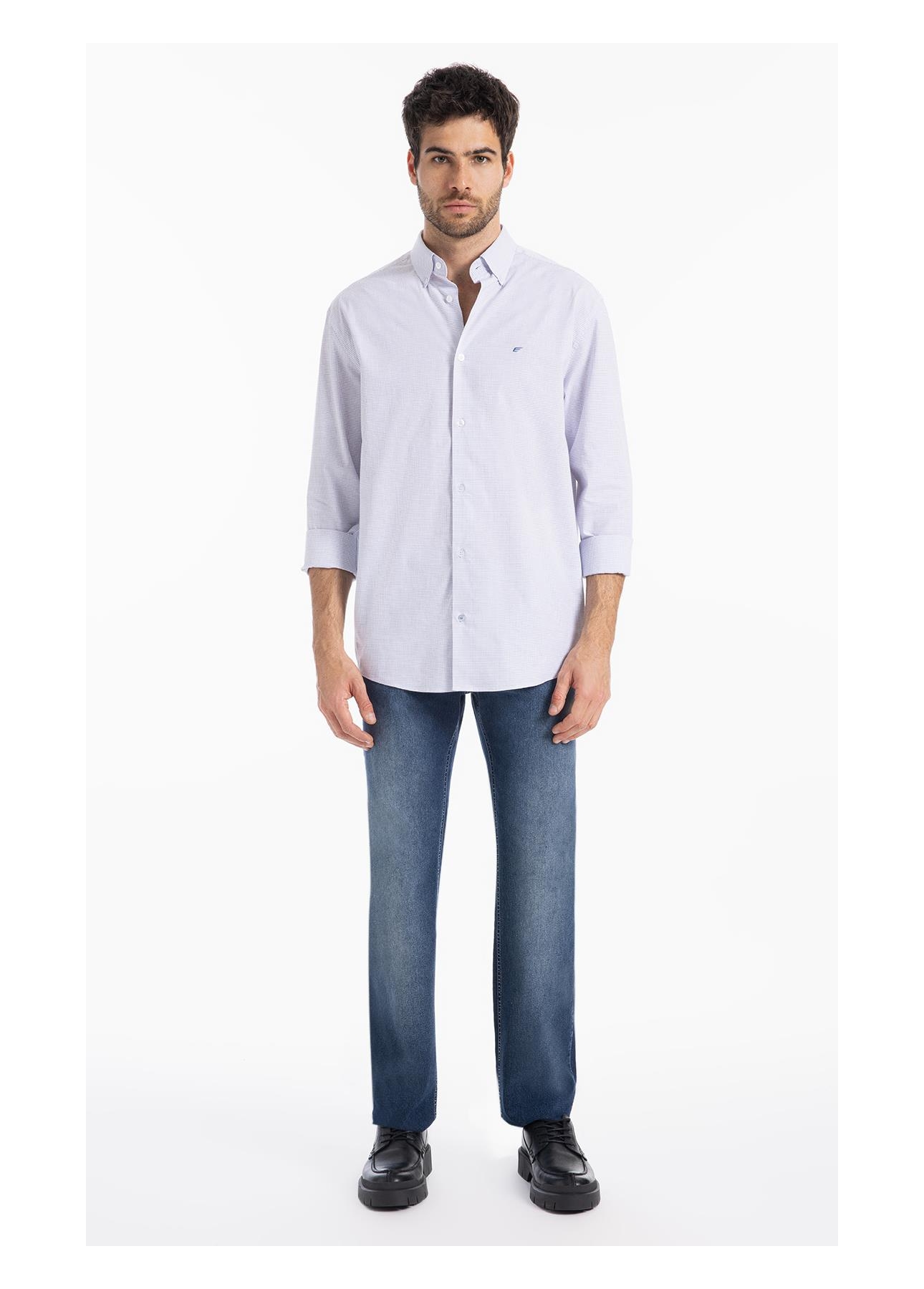 Camisa  Modal Slim Azul Claro