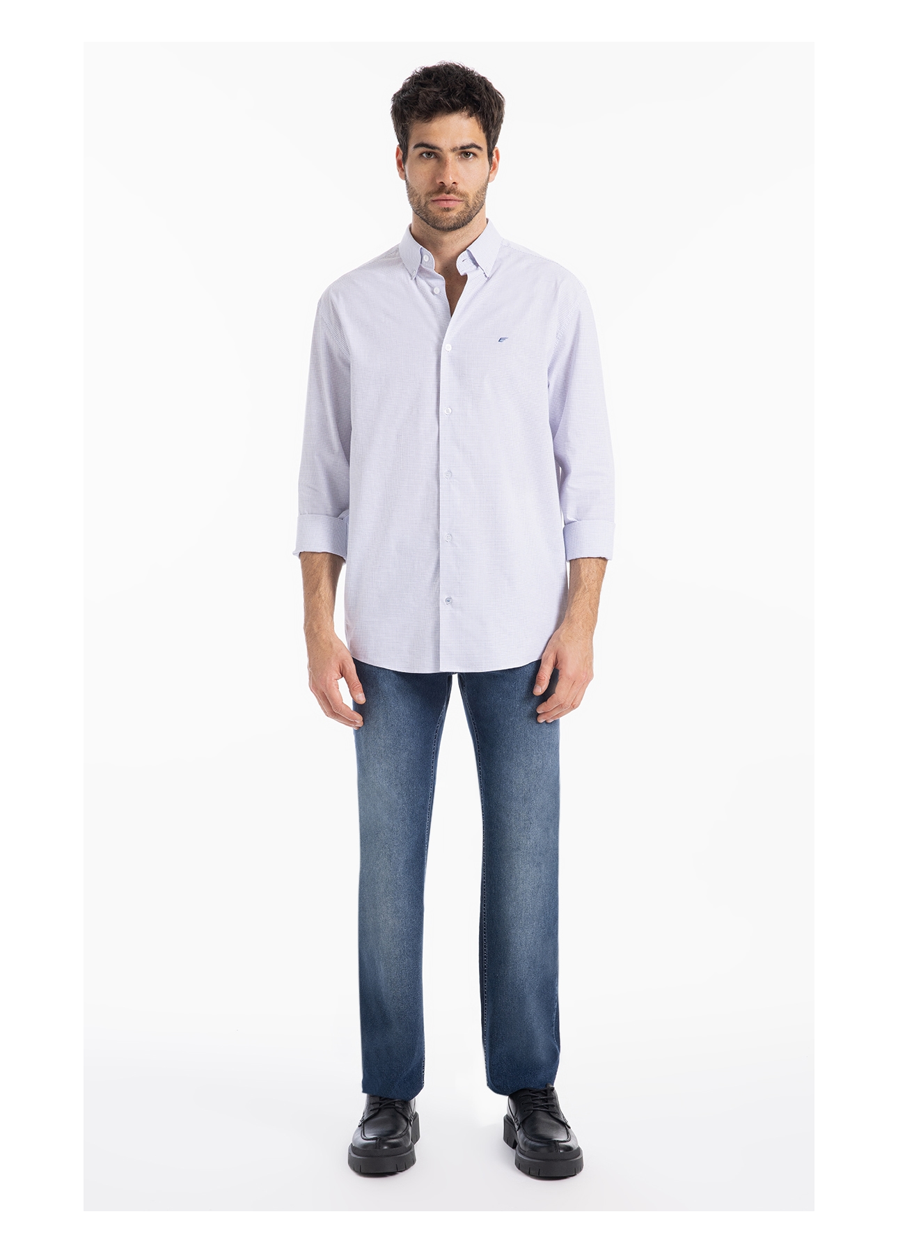 Camisa  Modal Slim Azul Claro