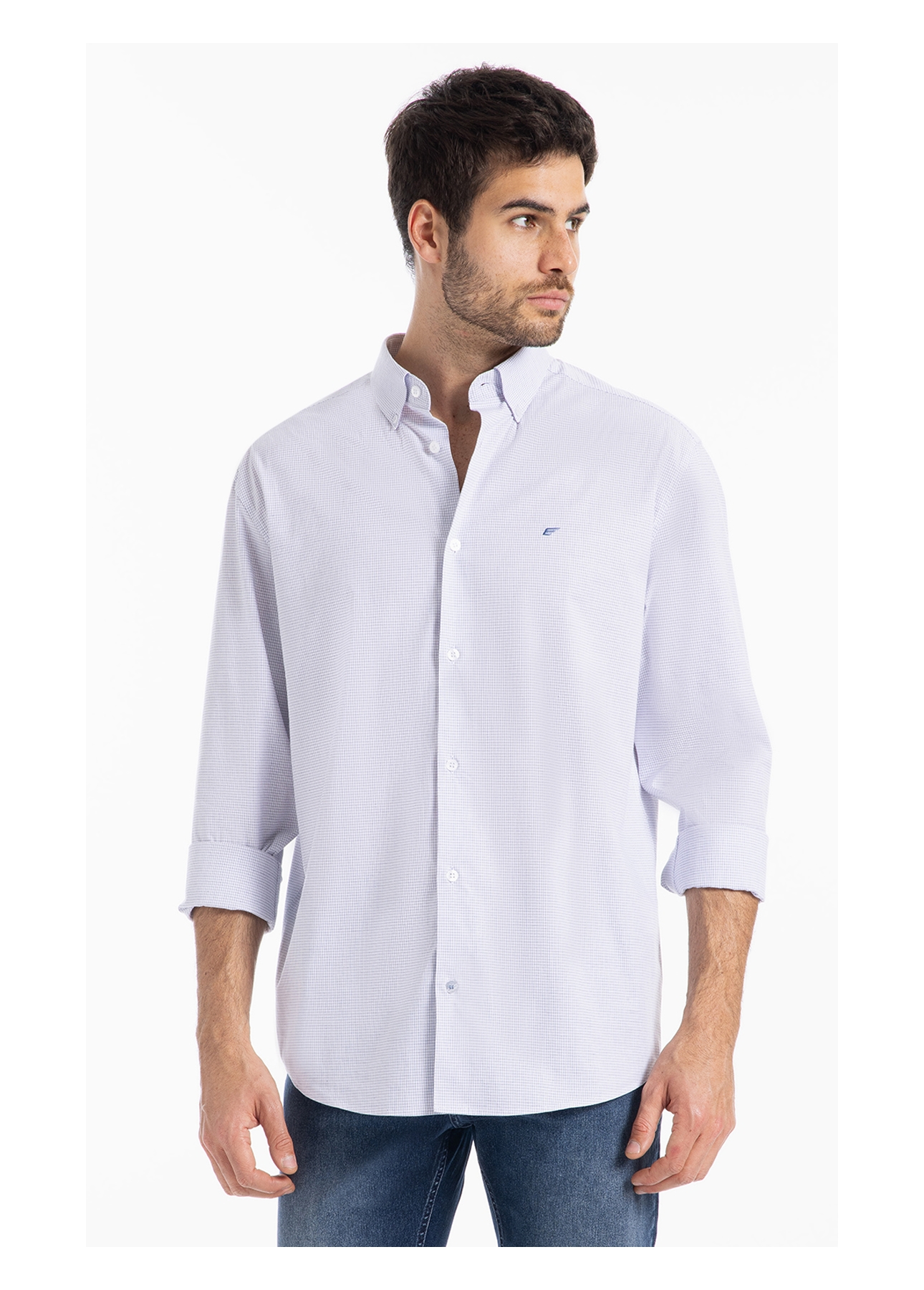 Camisa  Modal Slim Azul Claro