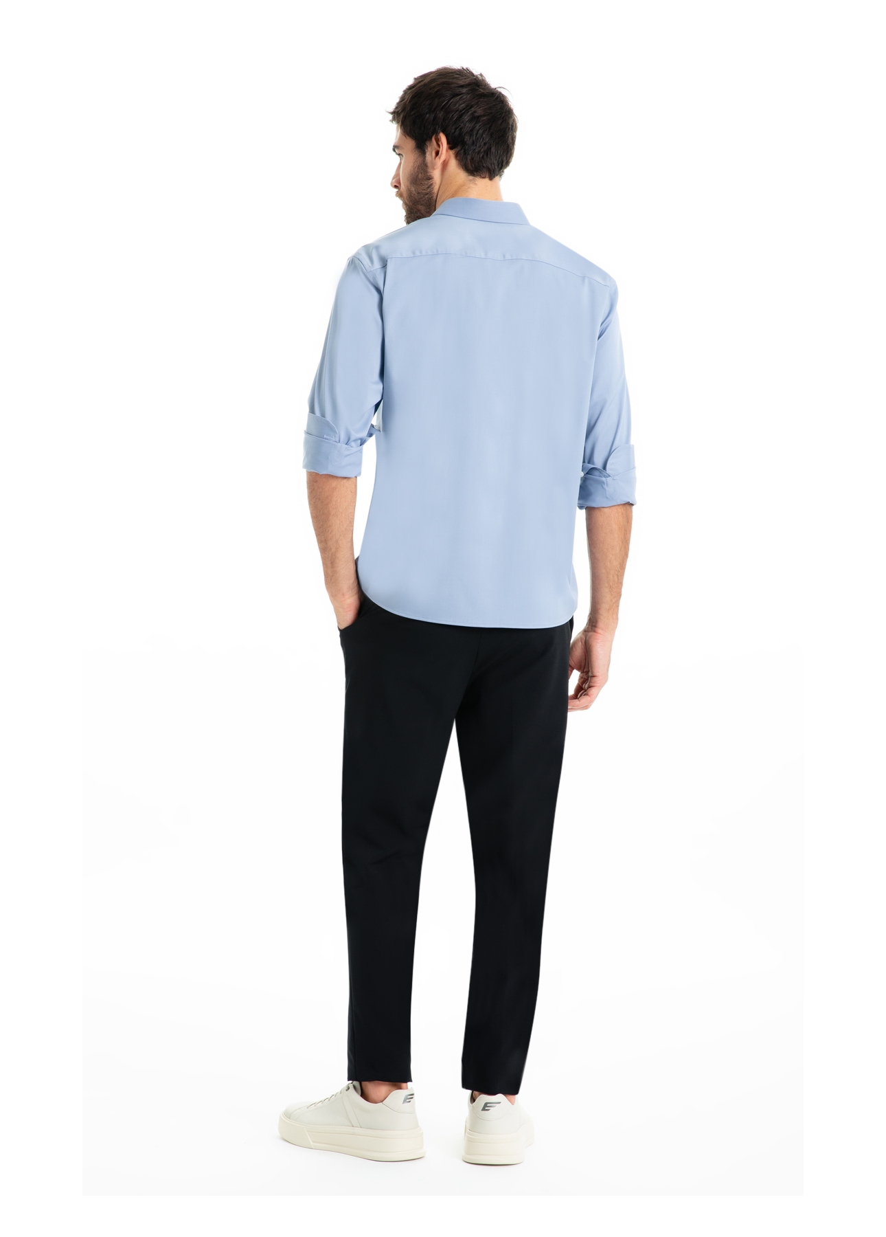 Camisa  Modal Slim Azul Pervante