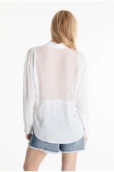Camisa Musseline Mix Texture Oversized Off White