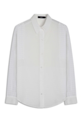 Camisa Musseline Mix Texture Oversized Off White