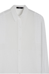 Camisa Musseline Mix Texture Oversized Off White