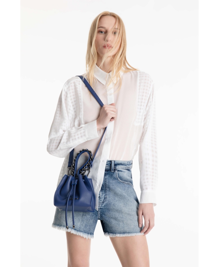 Camisa Musseline Mix Texture Oversized Off White