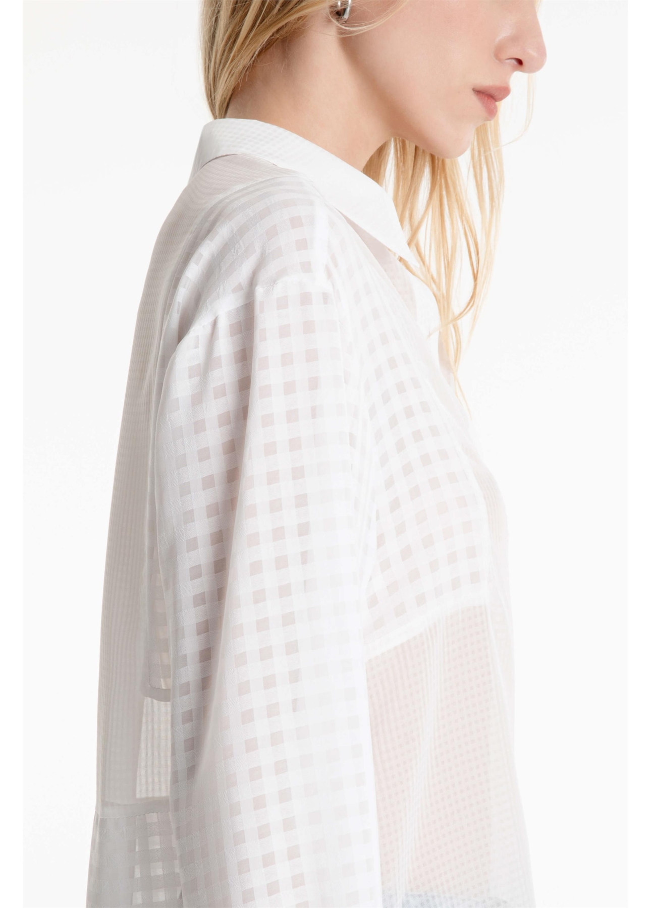 Camisa Musseline Mix Texture Oversized Off White