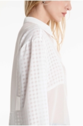 Camisa Musseline Mix Texture Oversized Off White