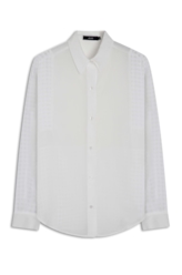 Camisa Musseline Mix Texture Oversized Off White