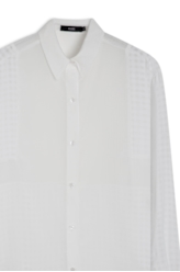 Camisa Musseline Mix Texture Oversized Off White
