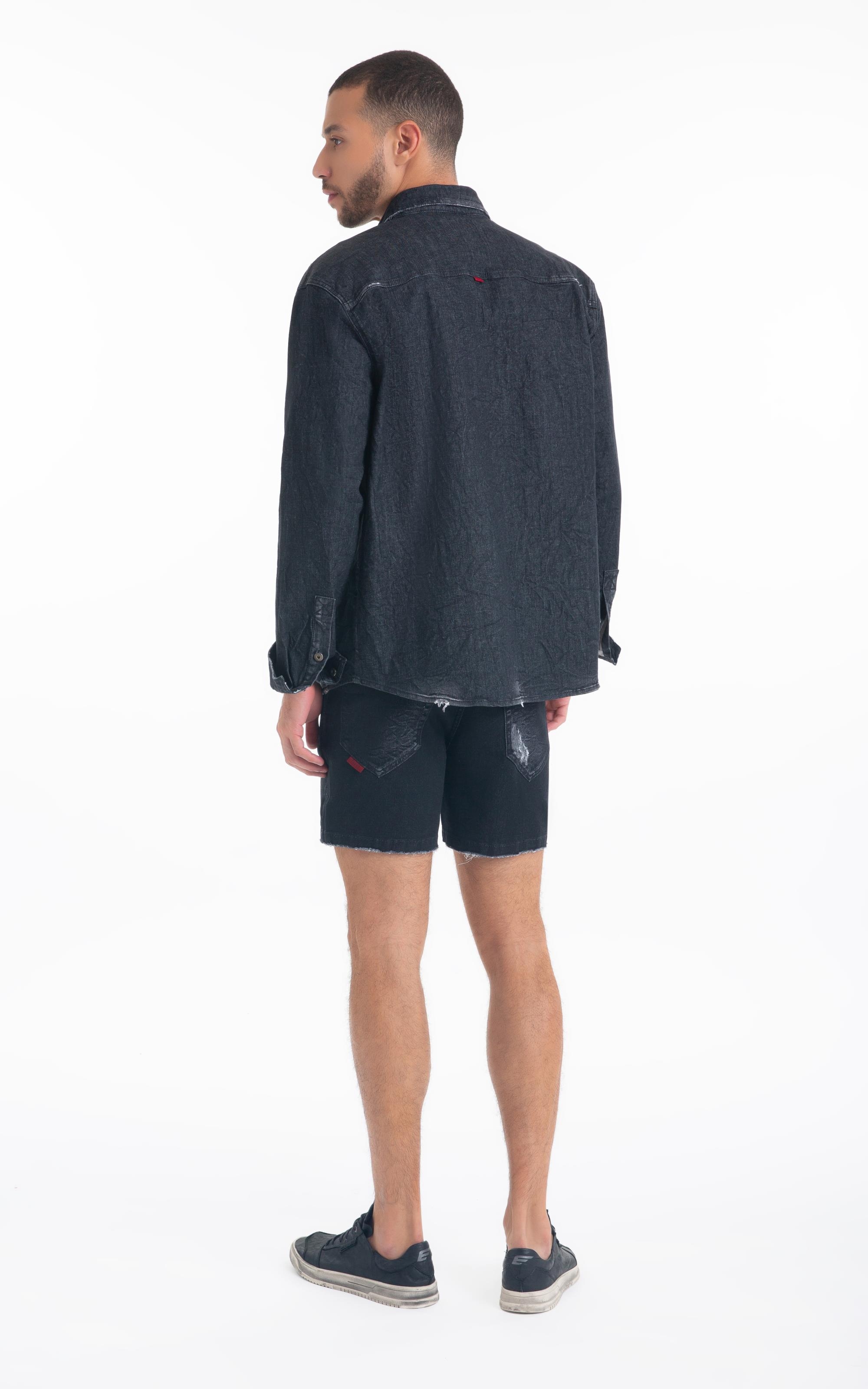 Camisa Ocean Elastic Lav.Black Com Resina