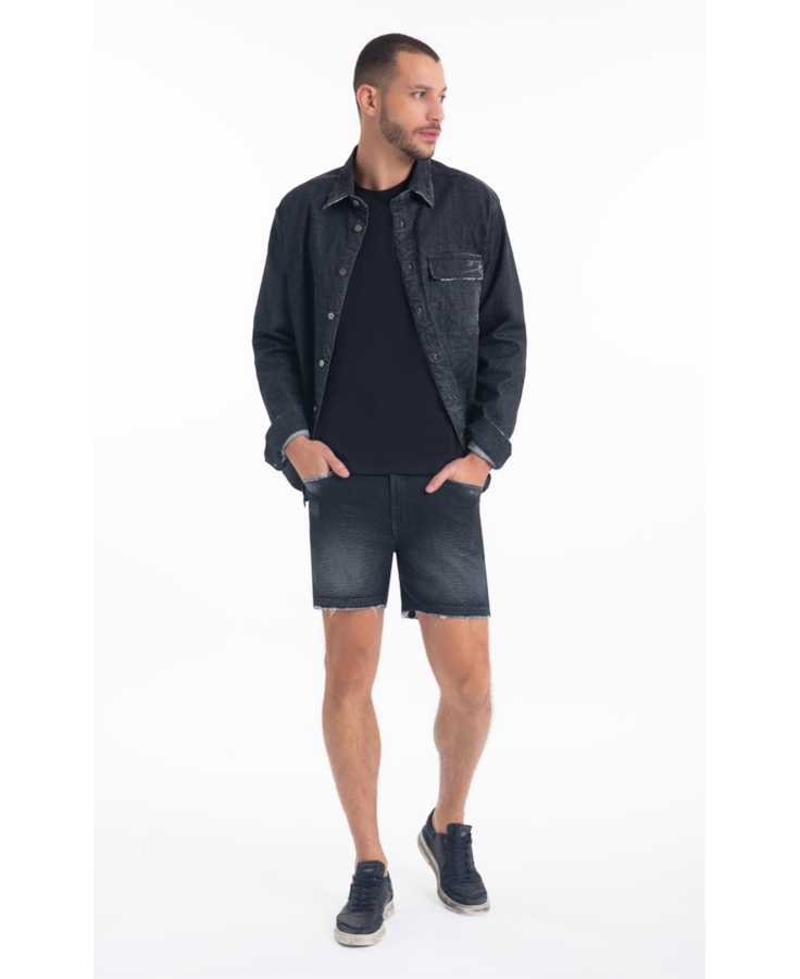Camisa Ocean Elastic Lav.Black Com Resina