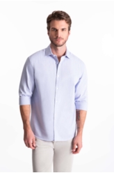 Camisa Oxford Slim Italian  Azul Bic