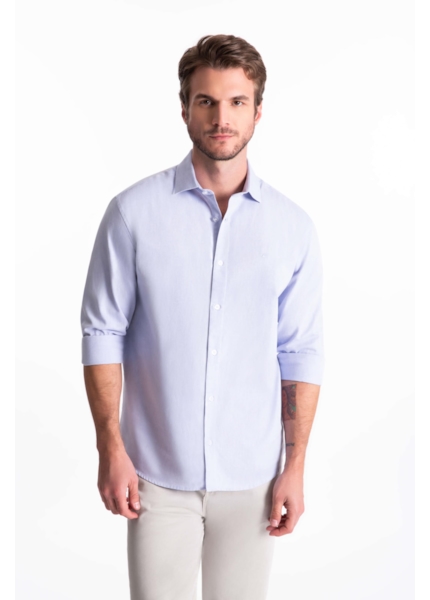 Camisa Oxford Slim Italian  Azul Bic