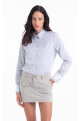 Camisa Oxfordine Classic Xangai Fusioned Cinza Claro