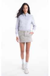 Camisa Oxfordine Classic Xangai Fusioned Cinza Claro