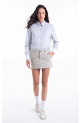 Camisa Oxfordine Classic Xangai Fusioned Cinza Claro