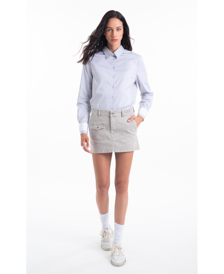 Camisa Oxfordine Classic Xangai Fusioned Cinza Claro