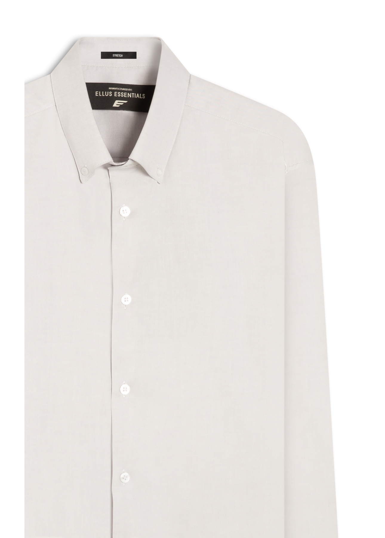 Camisa Oxfordine Slim Button Down Cinza Claro