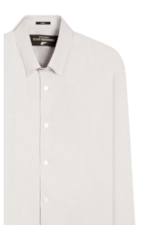 Camisa Oxfordine Slim Button Down Cinza Claro