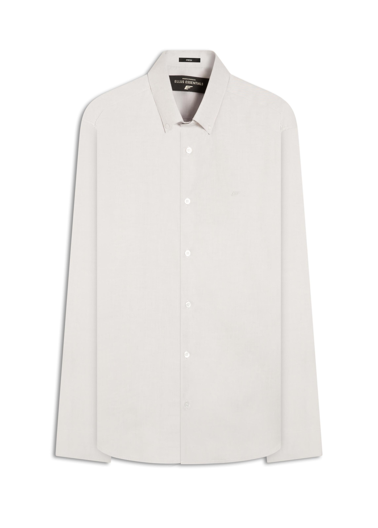 Camisa Oxfordine Slim Button Down Cinza Claro