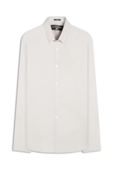 Camisa Oxfordine Slim Button Down Cinza Claro
