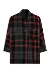 Camisa Plaid Dye Yarn Vermelho
